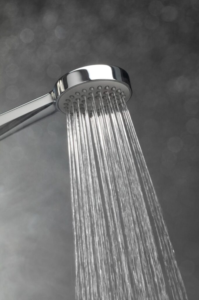 Shower head with hot water